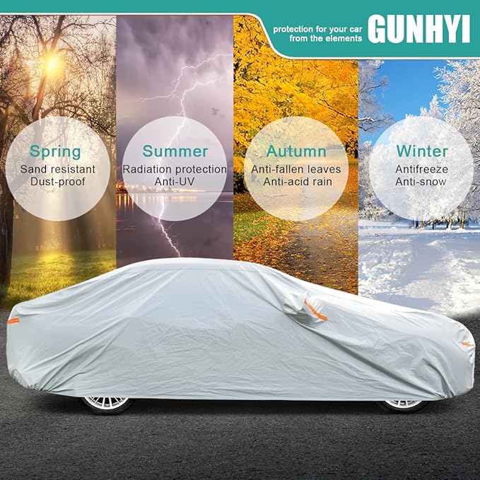 6 Layer Car Cover Custom Fit Ford Taurus (1986-2025) Waterproof All Weather, Heavy Duty Outdoor Snow Sun Rain Uv Protection (Ships from US Warehouse, Delivery 3-8 Days)