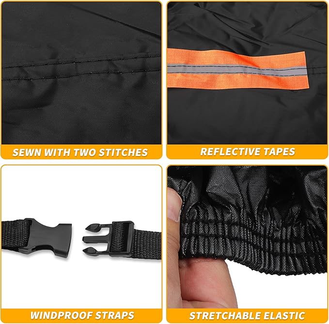 Waterproof All-Weather Universal Car Cover with Right Side Zipper, 190T Polyeste Black Blue Fits for Sedan 177" to 185" Length