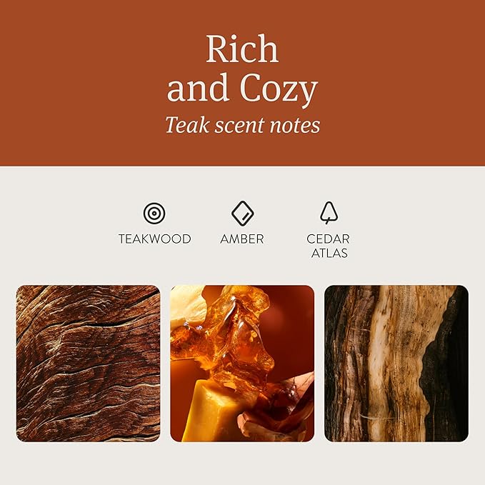 Drift Car Air Freshener - The Original Wood Air Freshener - Car Odor Eliminator - Long Lasting Scent - Metal Clip - Essential Oils - Clean Ingredients - Teak Scent 3 Pack Refill - NO CLIP INCLUDED