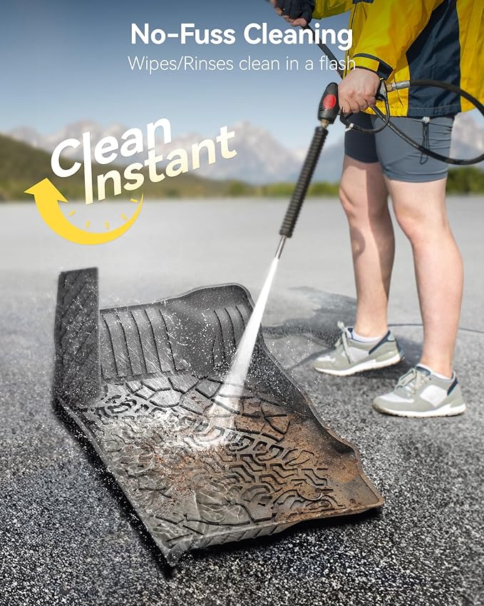 3W Floor Mats Fit for 2021 2022 2023 2024 2025 Ford Bronco 2 Door All Weather TPE Car Accessories Custom Fit Floor Liner 1st and 2nd Row Car Mats, Black (Not for Bronco Sport & Rubberized Floor)