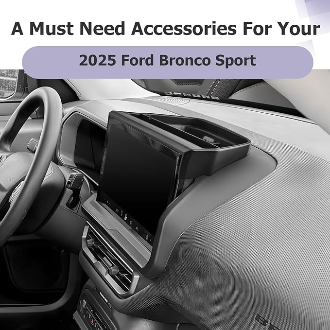 LUWU for 2025 Bronco Sport Dashboard Storage Tray - 2025 Ford Bronco Sport 13.2-inch Behind Screen Organizer Center Console Display Box Dash Tray Bronco Sport 2025 Accessories (Only for 13.2" Screen)