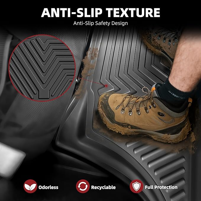 YITAMOTOR Floor Mats Fit for Honda Odyssey 2018-2026, All-Weather Floor Liners Set Custom Fit for Front 1st, 2nd & 3rd Row,Car Accessories Black