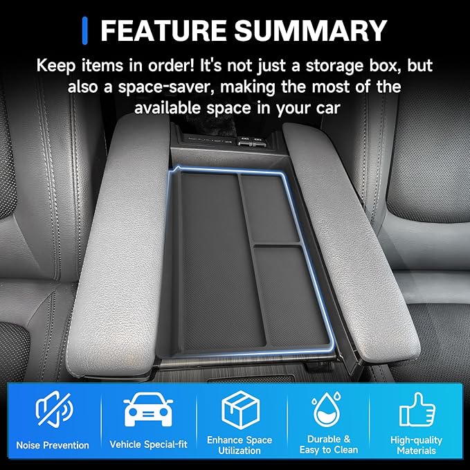 SXCY for 2025 Toyota Sienna Accessories 2021-2025 Sienna Armrest Protective Mats [Not for Cool Box] 2024 2025 Sienna Accessories Center Console Inserts Liner Anti-Slip Anti-Dust Waterproof Mats