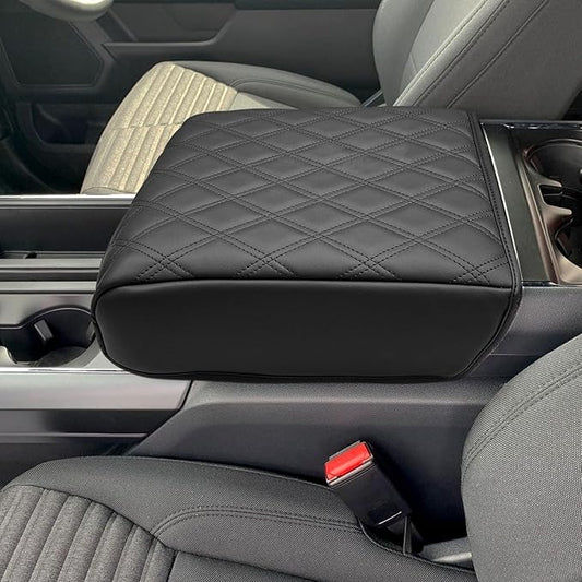 Xaido Center Console Cover for Ford F150 2021 2022 2023 2024 2025 2026 Accessories, Leather Armrest Protector Pad, Bucket Seat Only