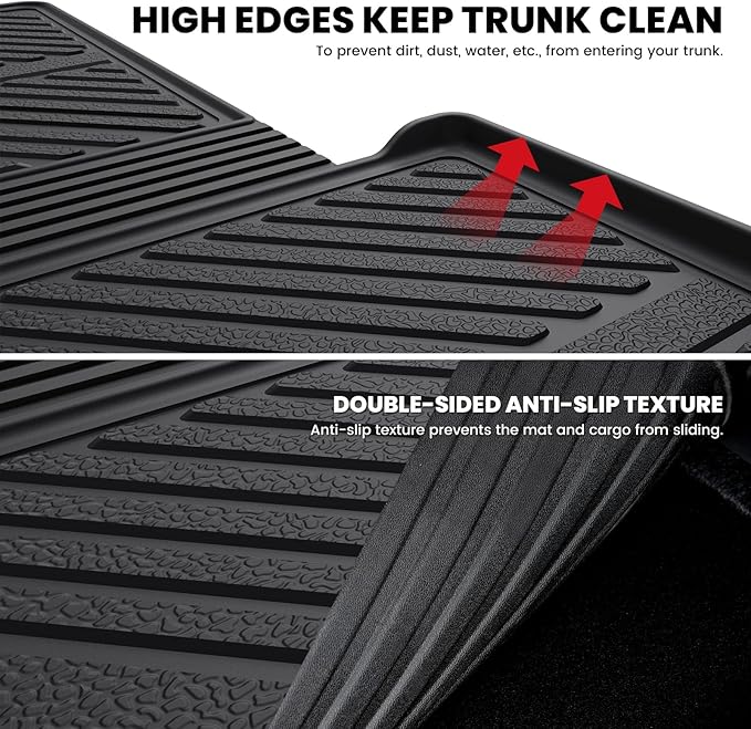 LASFIT Trunk & Backrest Mat for Ford Explorer 2020-2025 2026, Custom Fit All Weather Protector TPE One-Piece Design Easy Installation Trunk with Seatback Mat, 1pc Black