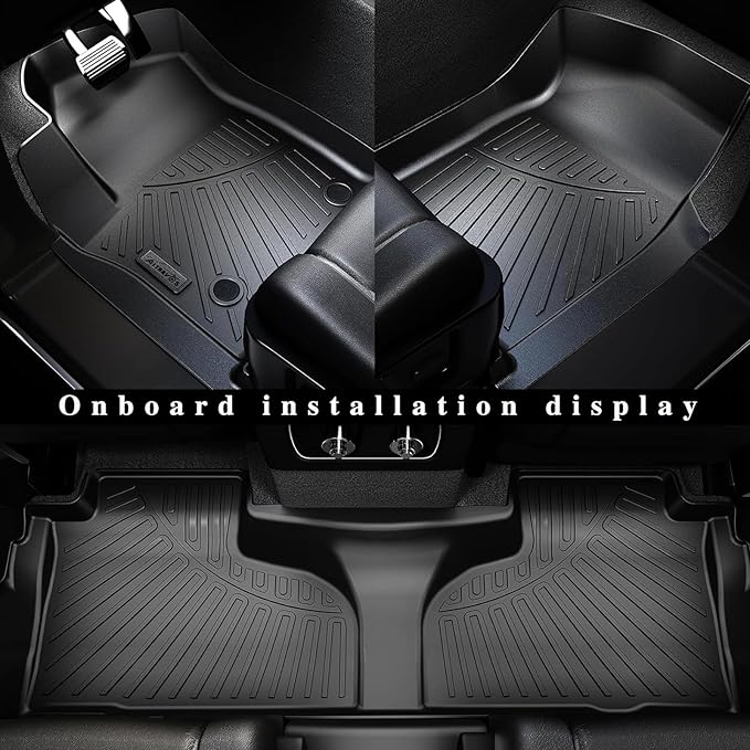 All-New 2025 Floor Mats for Ford Expedition MAX(Only Fit Max 8 Seats / 2nd Row Bench Seat) with Cargo Liners,TPE All Weather Protection Floor Liners with Trunk Mat Covering The Backrest