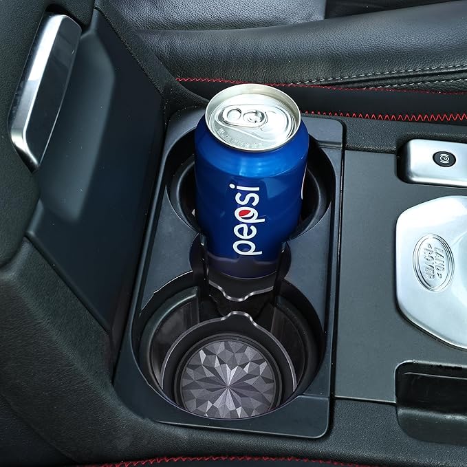 Amooca Car Cup Coaster Universal Automotive Waterproof Non-Slip Cup Holders Sift-Proof Spill Holder Car Interior Accessories 4 Pack Black Flower