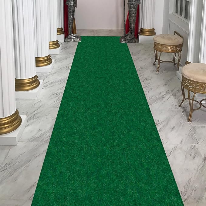 Ottomanson 2'7" x 40' Hallway Runner with Scraper Pile - Extra Durable Non-Slip Rug Mat for Indoor & Outdoor Use - Ideal for Kitchen, Entryway & Garage - High-Traffic Carpet, Green
