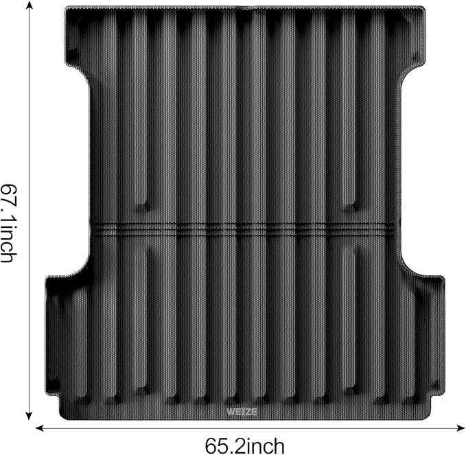 WEIZE Truck Bed Mat for Ford F-150 2015-2025/F-150 Lightning 2022-2023 5.5ft (5'6", 67.1in), All Weather Protection TPE Truck Bed Liner Durable Easy Clean Black