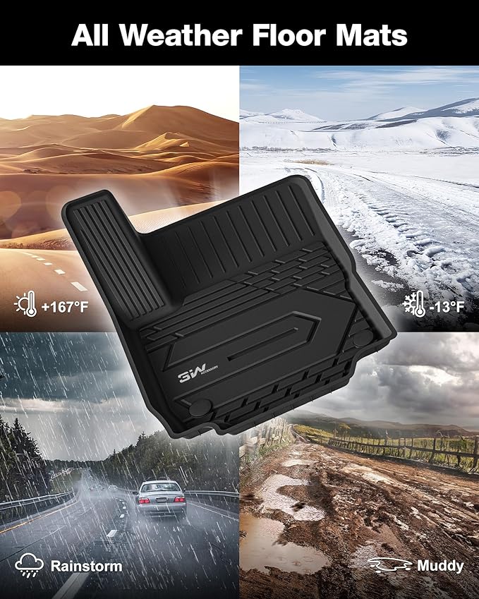 3W 2018-2023 2024 Chevy Equinox Floor Mats/GMC Terrain Floor Mats, TPE All Weather Custom Fit for Chevrolet Equinox/GMC Terrain Denali Accessories 1st and 2nd Row Full Set Car mats