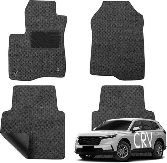 EKR Custom Fit Carpet Floor Mats for Honda CRV 2017-2022，0.3 Inch Thickness Rugs, Premium All Weather Anti-Slip Waterproof Floor Liners Carpets (Black Checkerboard)
