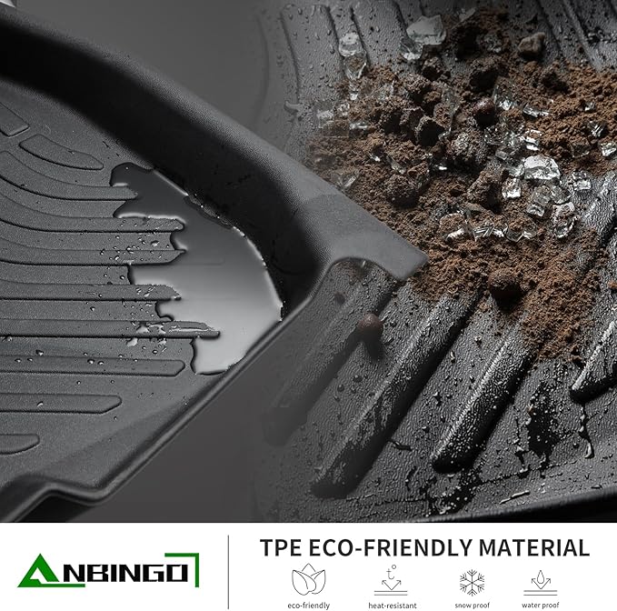 ANBINGO®-for Toyota Prius Floor Mats 2016-2022 (Not for Prius Prime & Prius c &Prius v), Car Mats for Toyota Prius All Weather Floor Mats 1st, 2nd Row Set & Cargo mat Prius Accessories-Black