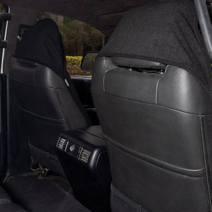 Leader Accessories 2pcs Waterproof Towel Front Seat Covers Black Non-Slip Bucket Seat Dog & Kid Auto Protector