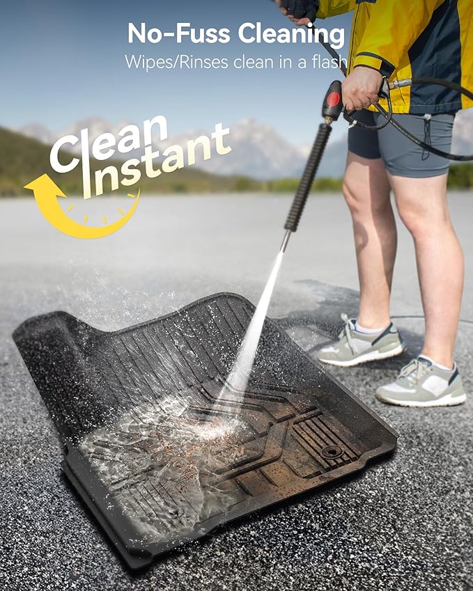 3W Floor Mats Fit for Nissan Armada 2017 2018 / Infiniti QX80 2014-2018 / Infiniti QX56 2011-2013, All Weather TPE Custom Fit Car Accessories 1st and 2nd Row Full Set Car Mats, Black