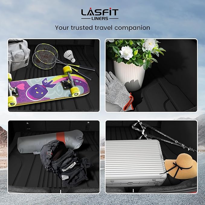 LASFIT Trunk Mat Trunk Liner for Tesla Model 3 Highland 2025 2024, All Weather TPE Custom Fit Cargo Mat Cargo Liner Interiror Accessories, Black