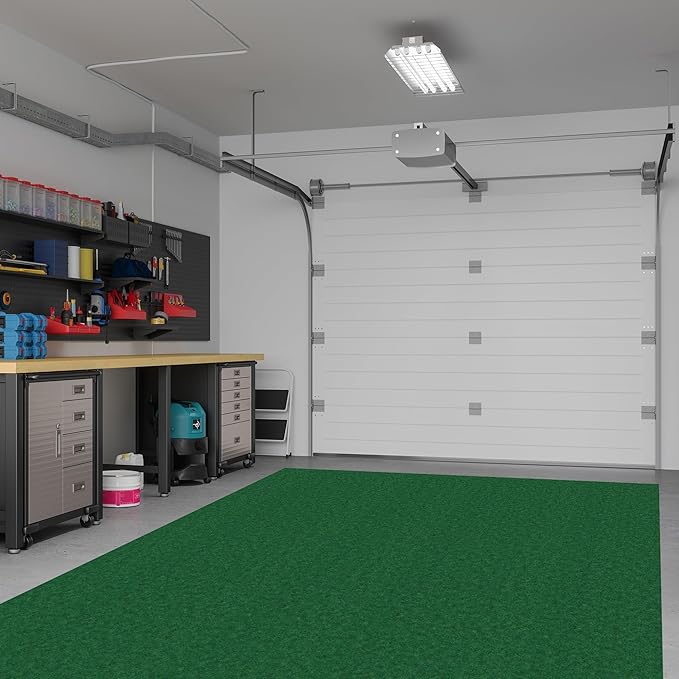 Ottomanson 6'6" x 17' Hallway Runner with Scraper Pile - Extra Durable Non-Slip Rug Mat for Indoor & Outdoor Use - Ideal for Kitchen, Entryway & Garage - High-Traffic Carpet, Green