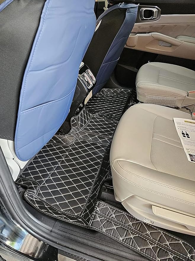 Errva Custom Personalized Floor Mats for Cars，Luxury Full Coverage All Weather Car Floor Mats，Anti-Slip Leather Car Mat Set ，Custom Floor Mats for 98.99% of Cars, Trucks & SUVs (Brown 1)
