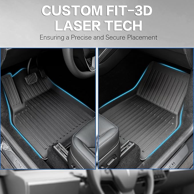 Weize New 2025 2026 Tesla Model Y Juniper Floor Mats and Cargo Liners 5-Seat All Weather Non-Slip Floor Liners and Cargo Trunk Mats Accessories, Set of 6 Mats (ONLY for Tesla Model Y Juniper)