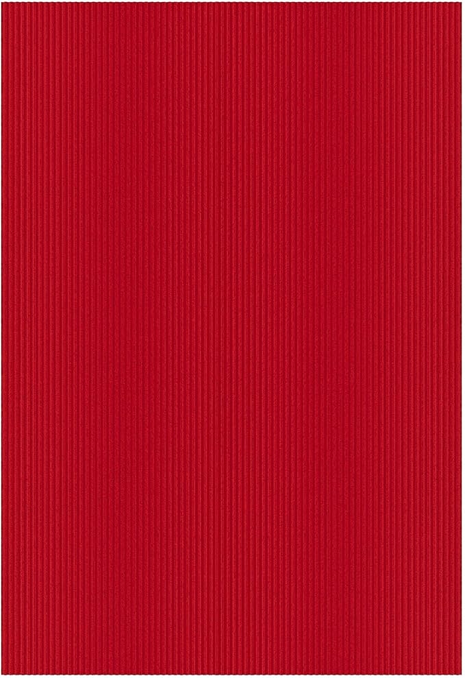 Ottomanson 5' x 6'6" Mud Mat Area Rug Scraper Carpet - Non-Slip, Dirt Trapping for Indoor & Outdoor Use - Ideal for Entryway, Garage, Kitchen, Patio & High-Traffic Areas, Red