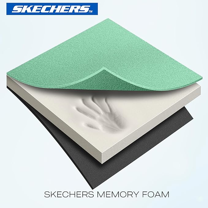 Skechers Memory Foam Steering Wheel Cover, Car Steering Wheel Cover,14.5-15inch Anti-Slip Safety Comfortable Desgin, Universal Accessory for Diverse Cars, Truck,SUV (Black & Green)