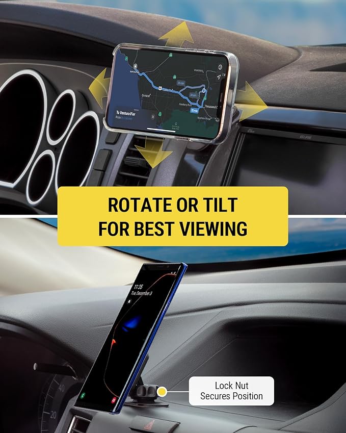 Scosche MAGDM-10KFLT MagicMount Magnetic Car Phone Mount for Dashboard, 360° Adjustable Magnet Head, Universal Cell Phone Holder for Car Compatible with iPhone Samsung & All Devices (Pack of 10)