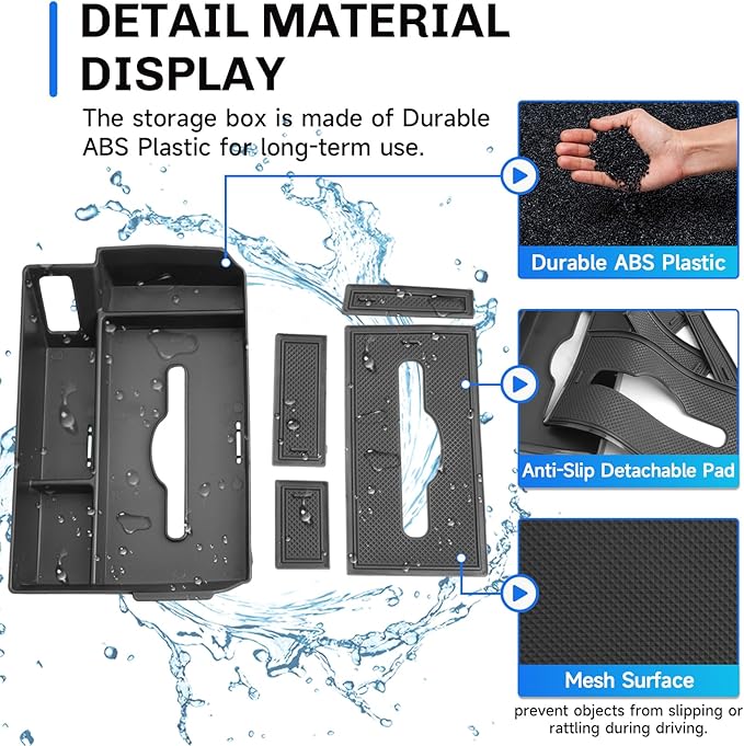 SXCY for 2025 Toyota Sienna Center Console Organizer for Toyota Sienna 2021-2025 Center Console Tray 2024 2025 Sienna Accessories Tissue Tray Paper Towel Organizer Enhanced Tissue Storage