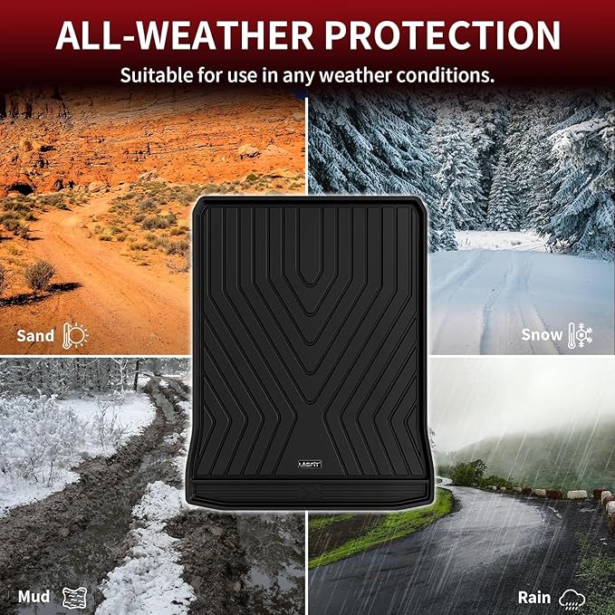 LASFIT Trunk Mats Fit for BMW 5 Series G30 2017 2018 2019 2020 2021 2022 2023, Custom Fit TPE All Weather Cargo Bed Liners for 530i 540i M550i 540d xDrive, Black