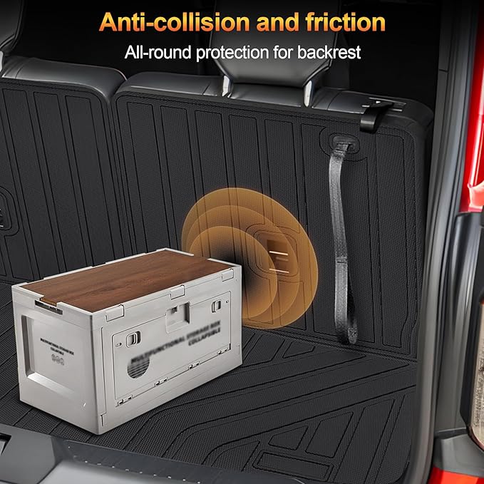 Sze Cargo Mat with Backrest Mats for Honda Pilot 2023 2024 2025 Trunk Mat TPE Seats Back Mat All Weather Cargo Liner for Honda Pilot Accessories (Cargo Mat+Backrest Mat)