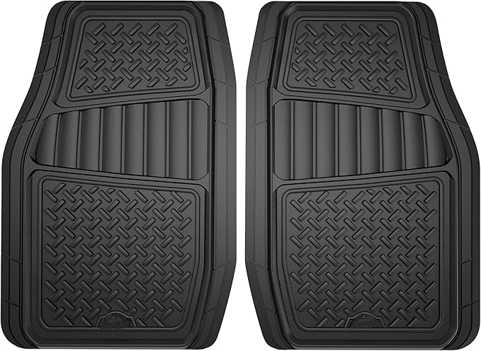 Armor All 2-Piece Truck Floor Mats, Heavy-Duty All-Weather Mats for Trucks — Black