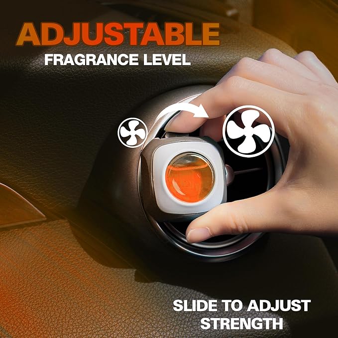 Air Jungles Eleu Pomelo Scent Car Air Freshener Clip, 6 Vent Clips, 4 ml Each, Long Lasting Air Freshener, Up to 180 Days Car Refresher Odor Eliminator