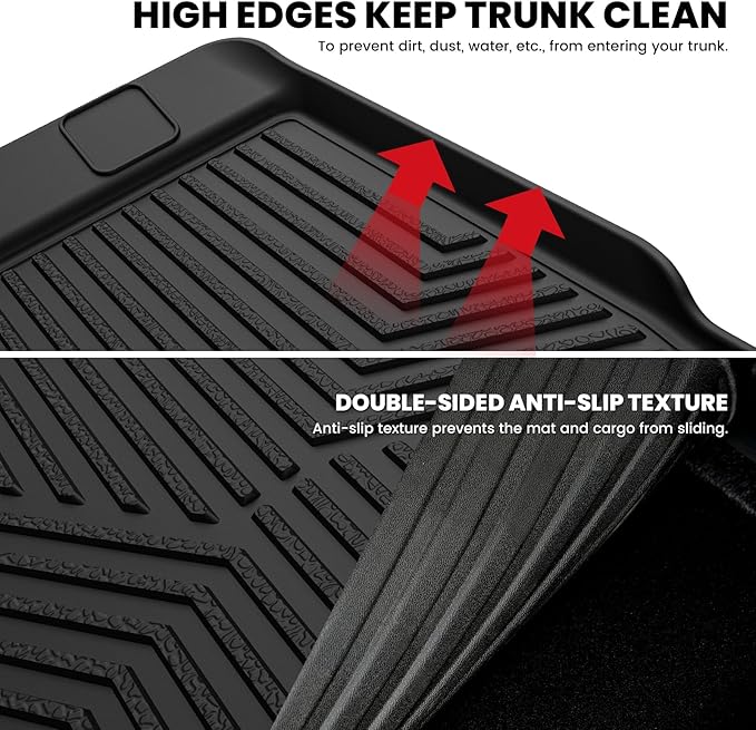 LASFIT Trunk&Seatback Mats for Toyota 4Runner 2013-2024 (5 Seats),All Weather TPE Custom Fit Floor Liner for 4 Runner 5th gen 2 Row Car Mats, Black(Not fit Equipped Sliding Cargo Tray Option)