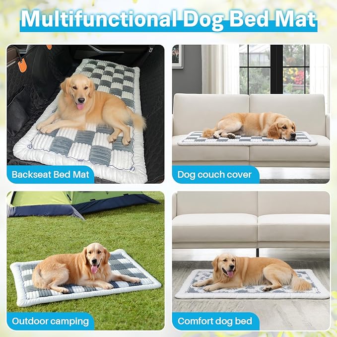 Dog Car Seat Cover for Back Seat, Dog Bed for Car, Fit for Backseat Extenders, Car Seat Protector, Nonslip Soft Durable for Cars Trucks and SUVs (Blue Grey and White, 23.6"*51")