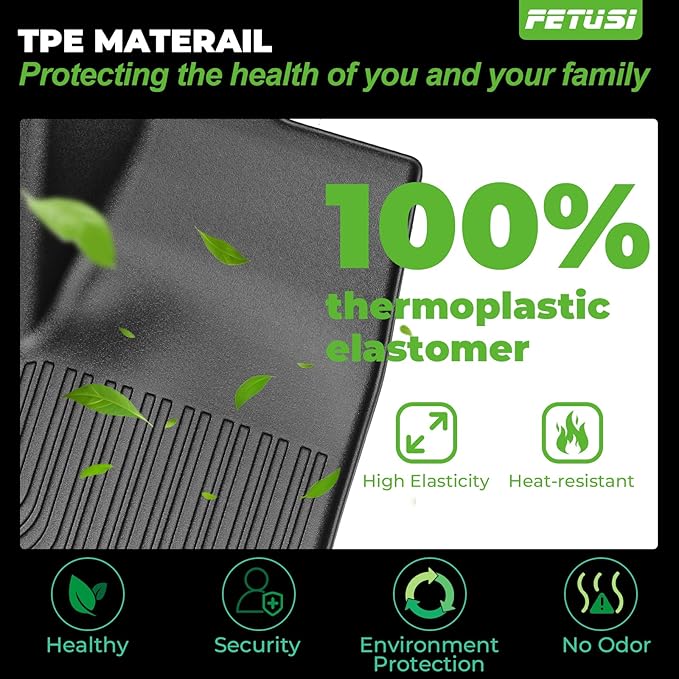 All Weather Floor Mats and Cargo Mat Set Fit for Nissan Ariya 2025 2024 2023, TPE Car Mats Waterproof Anti-Slip Rubber Floor Liners for Ariya Accessories - 4 PCS