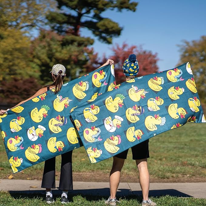 Sprints Athletic Running Towel, Full-Sized, Car Seat Cover - Performance Microfiber (Get Ducked)