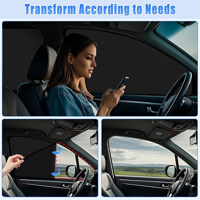 ZATOOTO Suede Car Window Shades 4PCS - Car Window Covers for Ultimate Privacy, UV Protection, and Heat Insulation, Sun Shade Perfect for Camping, Travel, Baby Safety, and Daily Use