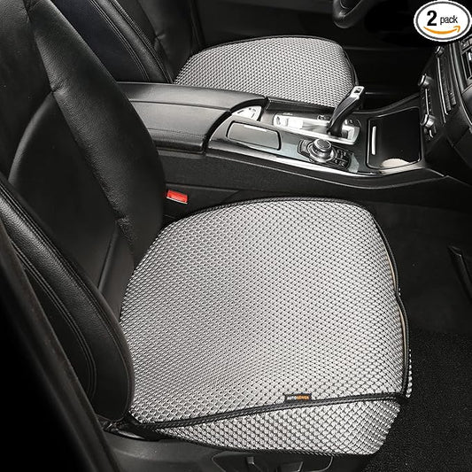 Auto Newer Breathable Universal Four Seasons Car Seat Covers， Luxury Car Seat Cushion，Protectors for Front Seat Bottoms,Compatible with 95% Vehicles， Fit for Cars Truck SUV or Vans(2PCS,Grey)