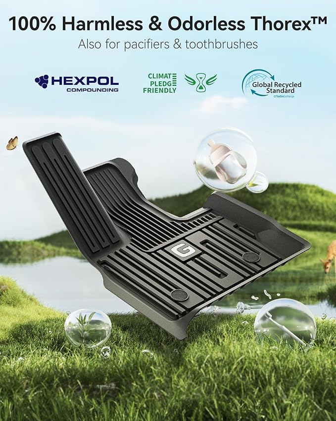 3W Floor Mats Fit for 2019-2025 Mercedes-Benz G Class/G500/G550/AMG G63 SUV TPE All Weather Custom Fit Floor Liner for Benz G Class 1st & 2nd Row Car Mats, Black