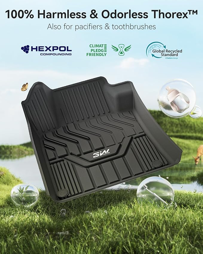 3W Floor Mats Custom Fit for Nissan Altima 2019-2023 2024 2025, TPE All Weather Accessories Custom Fit Floor Liner for Nissan Altima 1st and 2nd Row Full Set Car Mats