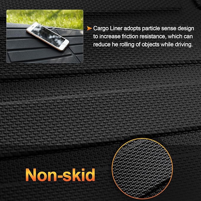 Sze Cargo Mat with Backrest Mats for Honda Pilot 2023 2024 2025 Trunk Mat TPE Seats Back Mat All Weather Cargo Liner for Honda Pilot Accessories (Cargo Mat+Backrest Mat)