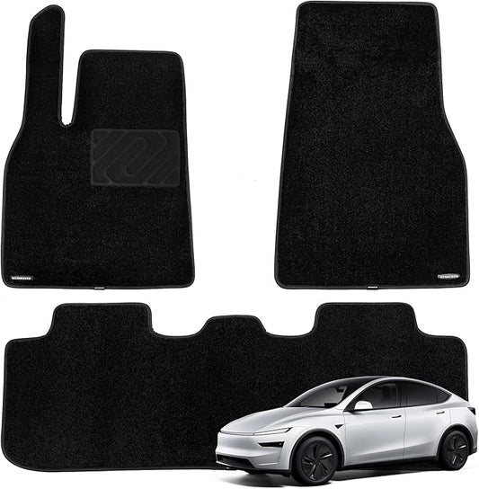 WENNEBIRD Superior Carpet Floor Mats for 2025-2026 Tesla Model Y (Juniper), 0.6-Inch Ultra-Thick, Noise-Reducing, All-Weather Waterproof Anti-Slip – 3-Pc Set