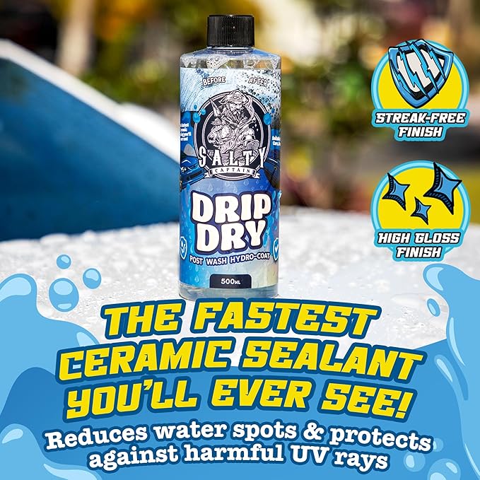 Salty Captain Mega 20-Piece DIY Car Cleaning Kit – All-in-One Car Detailing Kit with 2X Buckets, Towels, Brushes & 6X Cleaning Fluids – Captain’s Musket Foam Gun for Garden Hose – Premium Quality