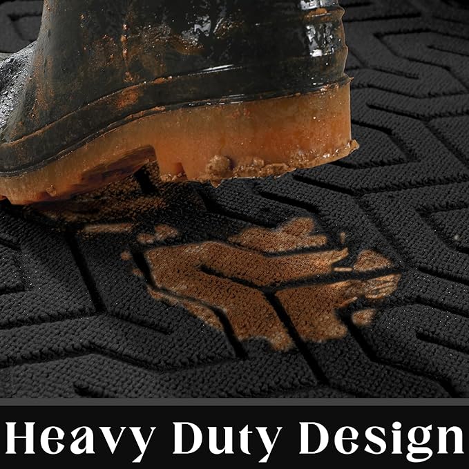 Yimobra Large Door Mat Outside Entrance 47x24, Waterproof Heavy Duty Outdoor Mats for Front Door, Non Slip Rubber Entry Mat for Garage Patio Indoor, Easy Clean, Black