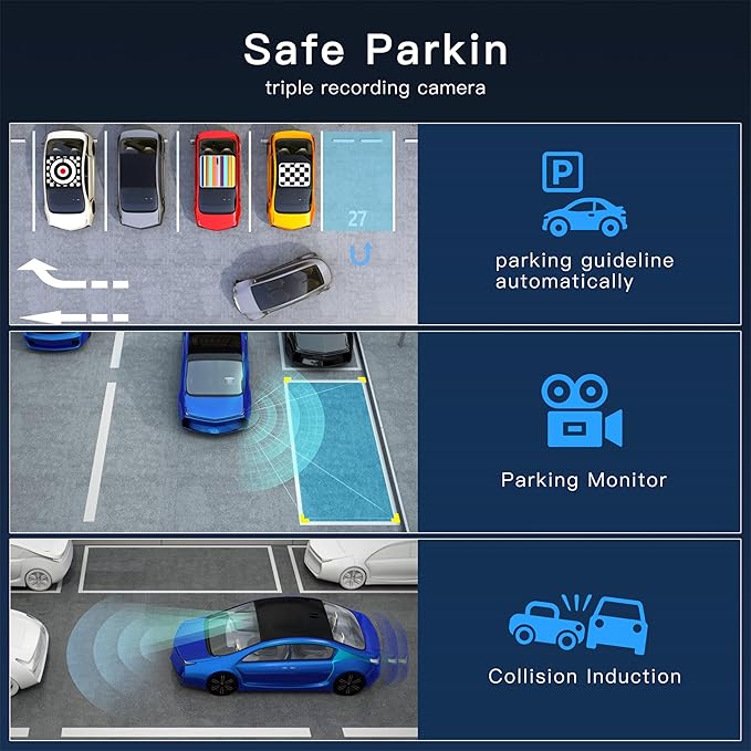 360 Degree View 4 Channel Dash Cam 5G WiFi & App Control, GEMEK 2K Front and Rear Inside, Left and Right Dash Camera for Cars, Free 64GB TF Card, G-Sensor, Night Vision, 24-Hour Parking Mode