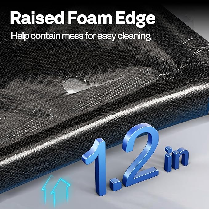 VIVOHOME Containment Mat (7'9" x 18') with Stay Put Corner, PVC Garage Floor Mats, Heavy Duty Garage Parking Mat with a Squeegee,Black