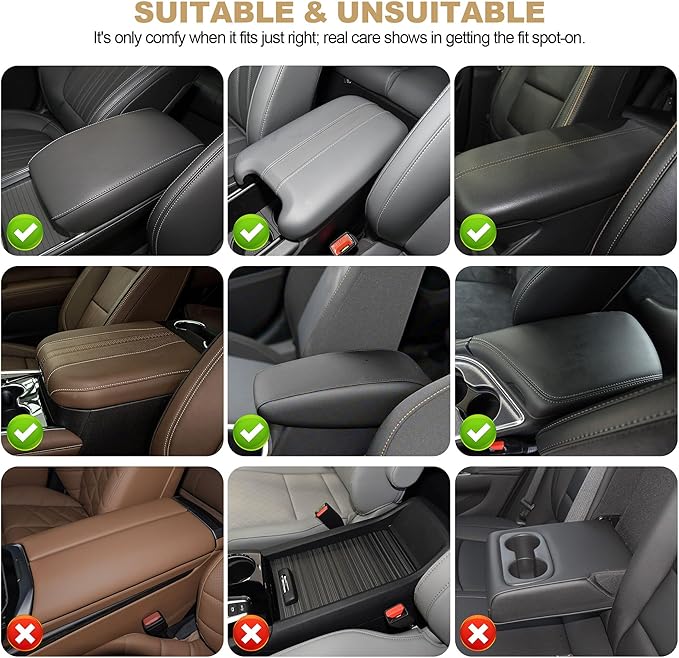 YORKNEIC Center Console Cover Fit for Ford Maverick: Middle Console Cover with 2 Storage Pocket,Faux Leather Waterproof Anti-Scratch Car Armrest Cover Protector(Grey)