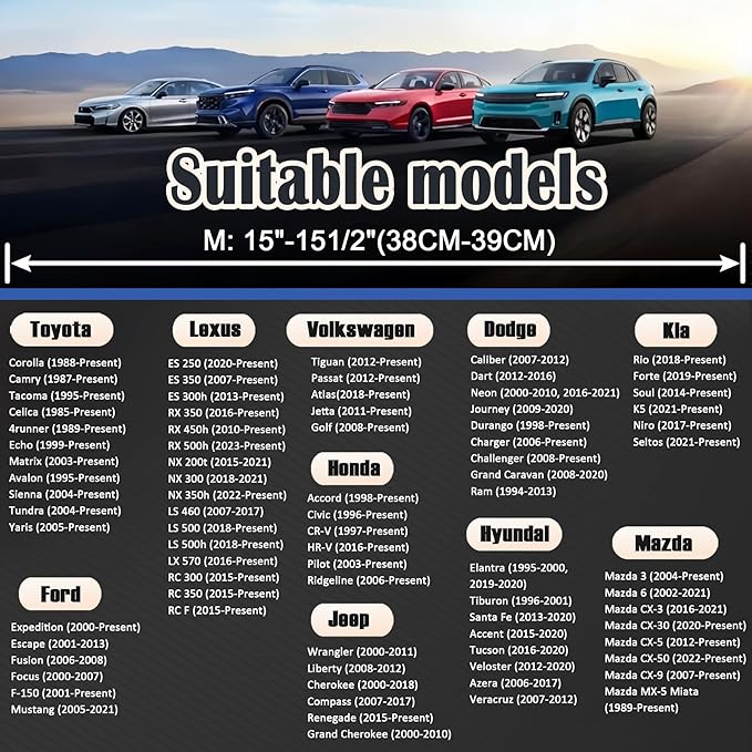 West Llama Microfiber Leather Car Steering Wheel Cover Universal Fit 15-15.5 inch SUV,Sedan,Car,Trucks(Black+Gray Line-M-Large Size)