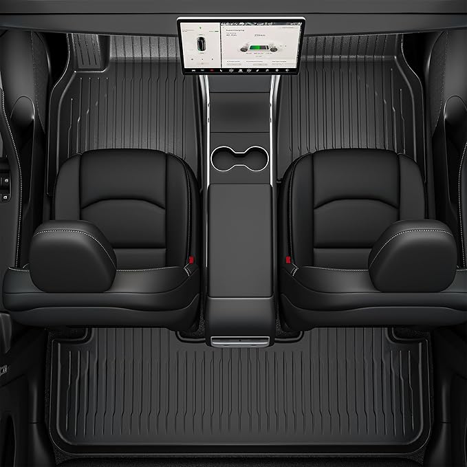YITAMOTOR Floor Mats Fit for Model Y Juniper 5-Seater 2025 2026 (NOT for 7-Seat), 9PCS TPE All-Weather Car Mats Full Set Interior Accessories with 1st & 2nd Row, Back Seat Mats and Cargo Liner