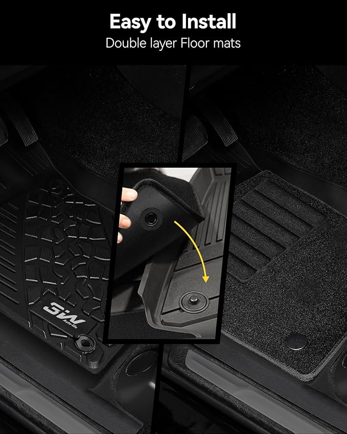 3W Floor Mats & Cargo Liner Fit 2022-2025 Jeep Grand Cherokee(Non L or WK) Carpets for 1st Rows Black Mats Custom Fit for Grand Cherokee, 6PCS