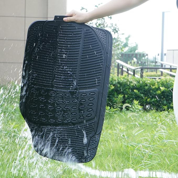 Waterproof Car Mats Full Set, 4-Piece All Weather Floor Mats for Sedan Truck SUV, Durable Heavy Duty Automotive Floor Liners, Ideal for Protecting Your Vehicle Interior from Dirt and Moisture