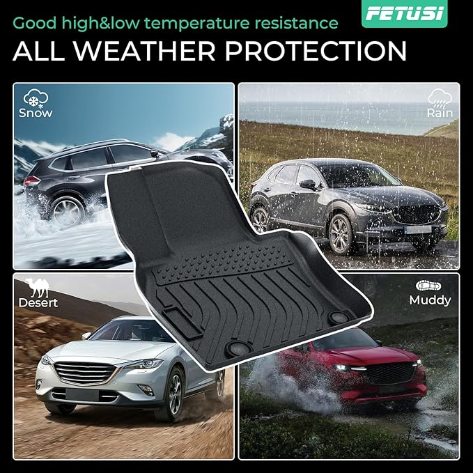 Floor Mats & Cargo Liner Set Custom Fit for Mazda CX-70,CX 70 PHEV 2025 All Weather Protection for Car Mats Anti-Slip TPE Odorless Floor Liners Mazda CX-70 Accessories Waterproof Trunk Mat, Black